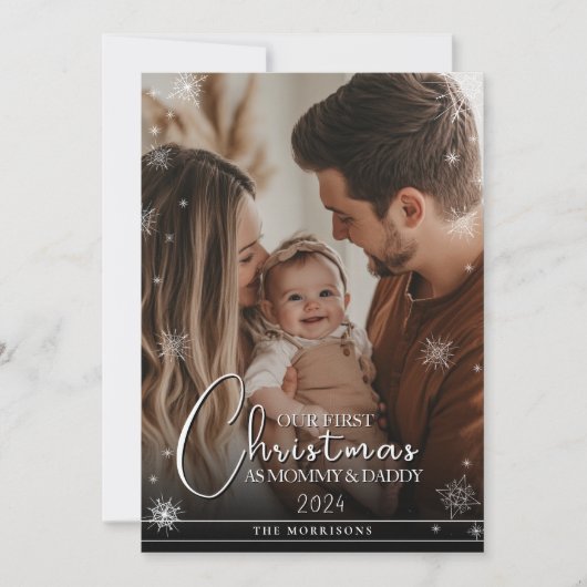 Cartes Pour Fêtes Annuelles Premier Noël en tant que parents Photo personnalis (Devant)