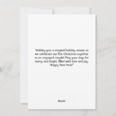 Cartes Pour Fêtes Annuelles Premier Noël Engagé Happy Couple Photo (Dos)