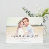 Cartes Pour Fêtes Annuelles Premier Noël Engagé Photo Overlay Nom (Debout devant)