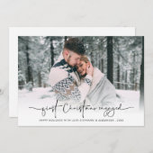 Cartes Pour Fêtes Annuelles Premier Noël Engagé Photo Overlay Noms Année (Devant / Derrière)