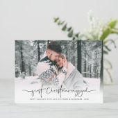 Cartes Pour Fêtes Annuelles Premier Noël Engagé Photo Overlay Noms Année (Debout devant)