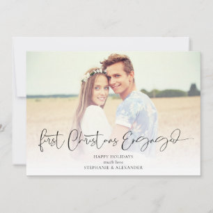 Cartes Pour Fêtes Annuelles Premier Noël Engagé Photo Overlay Noms Année