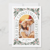 Cartes Pour Fêtes Annuelles Premier Noël Ensemble Arc 3 Photo Collage (Devant)