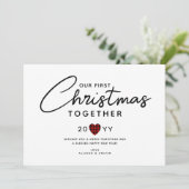 Cartes Pour Fêtes Annuelles Premier Noël Ensemble Couples Coeur rustique (Debout devant)