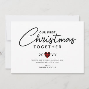 Cartes Pour Fêtes Annuelles Premier Noël ensemble couples cœur rustique