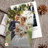 Cartes Pour Fêtes Annuelles Premier Noël jeunes mariés multi photo mariage