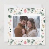 Cartes Pour Fêtes Annuelles Premier Noël Marié & Joyeux Whimsical Green (Devant)