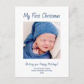 Cartes Pour Fêtes Annuelles Premier Noël moderne bébé garçon Photo mignonne (Devant)