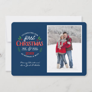 Cartes Pour Fêtes Annuelles Premier Noël Mr & Mrs Circle 1 photo