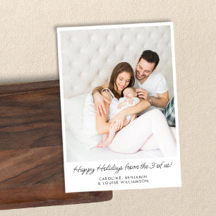 Cartes Pour Fêtes Annuelles Premier Noël Nouvelle Photo de Famille Bébé