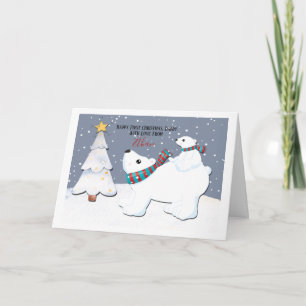 Cartes Pour Fêtes Annuelles Premier Noël Papa Ours Polaire Personnalisé