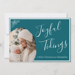 Cartes Pour Fêtes Annuelles Premier Noël personnalisé "Joieuses Annonces"