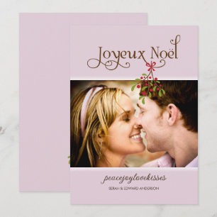 Cartes Pour Fêtes Annuelles Premier Noël sous la photo de vacances de gui