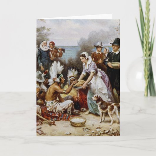 Cartes Pour Fêtes Annuelles Premier Thanksgiving (Devant)