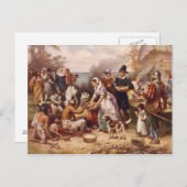 Cartes Pour Fêtes Annuelles Premier Thanksgiving (Devant / Derrière)