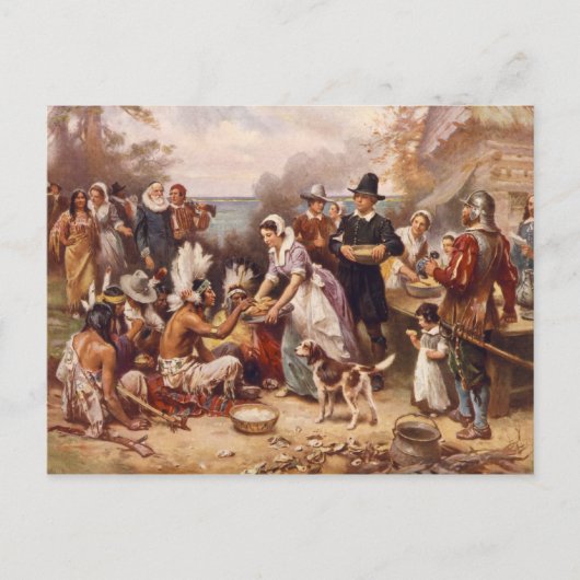Cartes Pour Fêtes Annuelles Premier Thanksgiving (Devant)