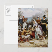 Cartes Pour Fêtes Annuelles Premier Thanksgiving (Devant / Derrière)