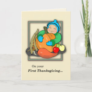 Cartes Pour Fêtes Annuelles Premier Thanksgiving pour bébé