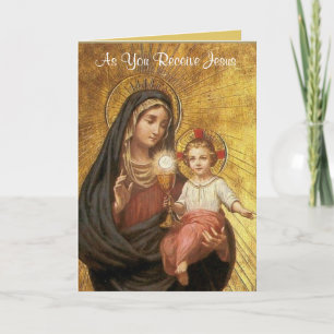 Cartes Pour Fêtes Annuelles Première communion catholique traditionnelle