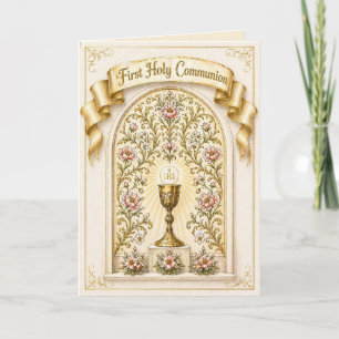 Cartes Pour Fêtes Annuelles Première communion eucharistique traditionnelle