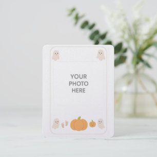 Cartes Pour Fêtes Annuelles Première Halloween de bébé, fantôme mignon et citr