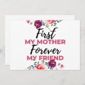 Cartes Pour Fêtes Annuelles Première Ma mère pour toujours Mon ami noir (Devant / Derrière)