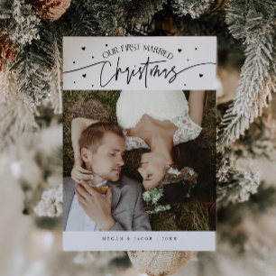 Cartes Pour Fêtes Annuelles Première Mariée Noël Nouvelle Photo Blanche