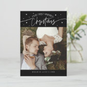 Cartes Pour Fêtes Annuelles Première Mariée Noël Nouvelle Photo Noir (Debout devant)