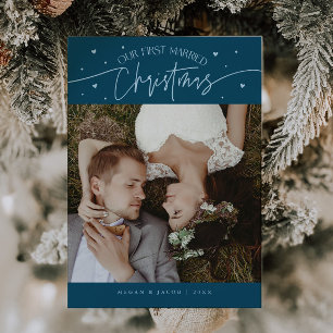 Cartes Pour Fêtes Annuelles Première Mariée Noël Nouvelle Photo Turquoise