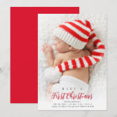 Cartes Pour Fêtes Annuelles Première photo de Noël (Devant / Derrière)