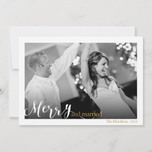 Cartes Pour Fêtes Annuelles Première photo de Noël de Joyeux et Mariés