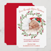 Cartes Pour Fêtes Annuelles Première photo de Noël du bébé (Devant / Derrière)
