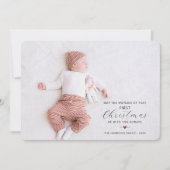 Cartes Pour Fêtes Annuelles Première photo de Noël du bébé (Devant)