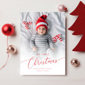 Cartes Pour Fêtes Annuelles Première photo de Noël d'un bébé élégant moderne
