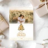 Cartes Pour Fêtes Annuelles Première photo en or de Noël engagé