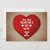 Cartes Pour Fêtes Annuelles Première Saint-Valentin rustique Ensemble Coeur ro (Devant)