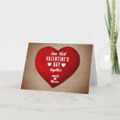 Cartes Pour Fêtes Annuelles Première Saint-Valentin rustique Ensemble Coeur ro (Devant)