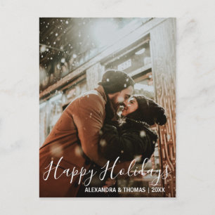 Cartes Pour Fêtes Annuelles Premières fêtes de Noël mariées engagées PHOTO