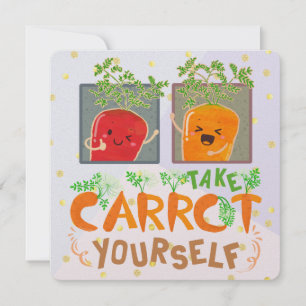 Cartes Pour Fêtes Annuelles Prenez Carrot vous-même   Jeu de devis motivationn