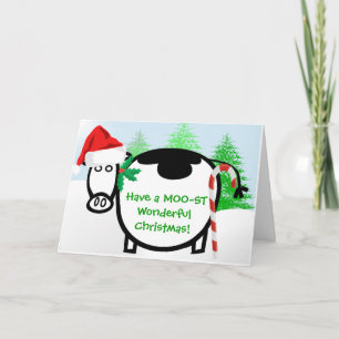 Cartes Pour Fêtes Annuelles Prenez un Noël MOO-ST merveilleux ! -