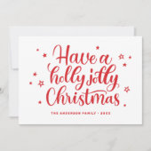 Cartes Pour Fêtes Annuelles Prenez un saint Noël joyeux. Script d'hiver rouge (Devant)