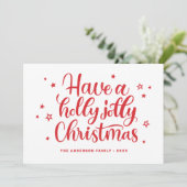 Cartes Pour Fêtes Annuelles Prenez un saint Noël joyeux. Script d'hiver rouge (Debout devant)