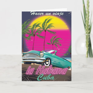 Cartes Pour Fêtes Annuelles Prenez un voyage à l'affiche 1985 de reto du Cuba