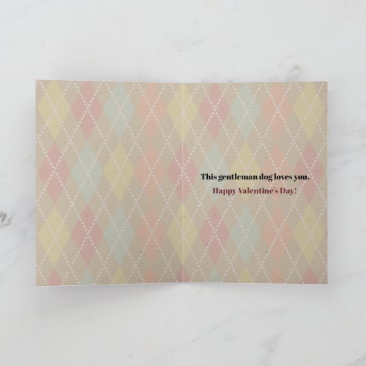 Cartes Pour Fêtes Annuelles Preppy Gentleman Chien Je T'Ai Creusé (Intérieur)