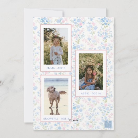 Cartes Pour Fêtes Annuelles Preppy Grandmillennial Christmas Bow Swag Photo (Dos)