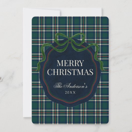 Cartes Pour Fêtes Annuelles Preppy Tartan Plaid Christmas Photo Holiday Card (Devant)