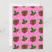 Cartes Pour Fêtes Annuelles Présente et Holly_pink (Dos)