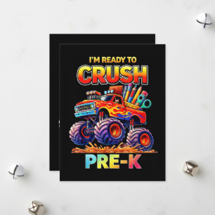 Cartes Pour Fêtes Annuelles Prêt à écraser le camion monstre pré-maternelle re