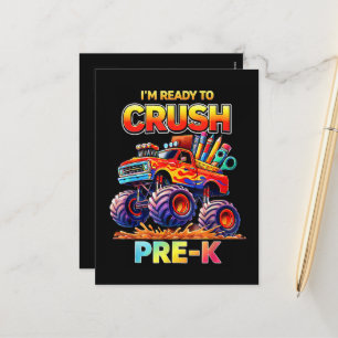 Cartes Pour Fêtes Annuelles Prêt à écraser le camion monstre pré-maternelle re