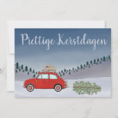 Cartes Pour Fêtes Annuelles Prettige Kerstdagen Néerlandais Noël Rouge Fiat 50 (Devant)